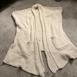 white sleeveless cotton sweater